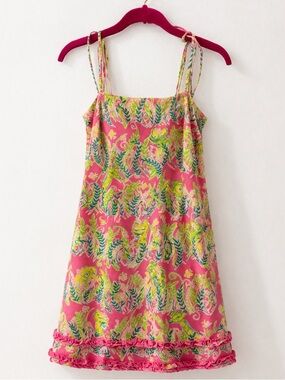 Vintage Lilly Pulitzer tie-strap dress in print Millionaire’s Row